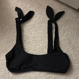 Black Tie-Strap Bikini Top